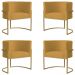 Kit 4 Poltronas Decorativa Sala de Estar Luana Base Gold Suede Mostarda - Montanaris Decor