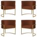 Kit 4 Poltronas Decorativa Sala de Estar Luana Base Gold Suede Terracota - Montanaris Decor