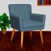 Kit 4 Poltronas Decorativa para Sala de Estar Cecília Linho Azul - Montanaris Decor