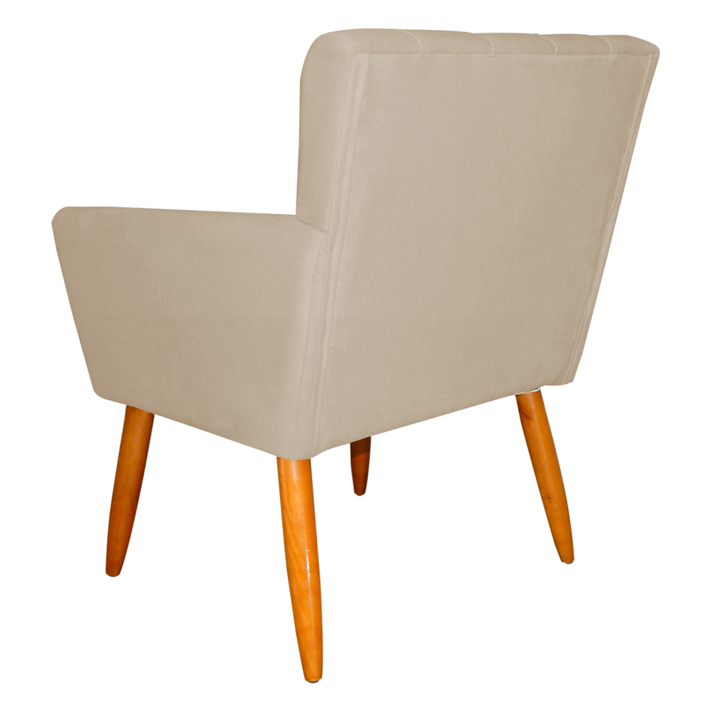 Kit 4 Poltronas Decorativa para Sala de Estar Cecília Suede Bege - Montanaris Decor