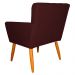 Kit 4 Poltronas Decorativa para Sala de Estar Cecília Suede Bordô - Montanaris Decor