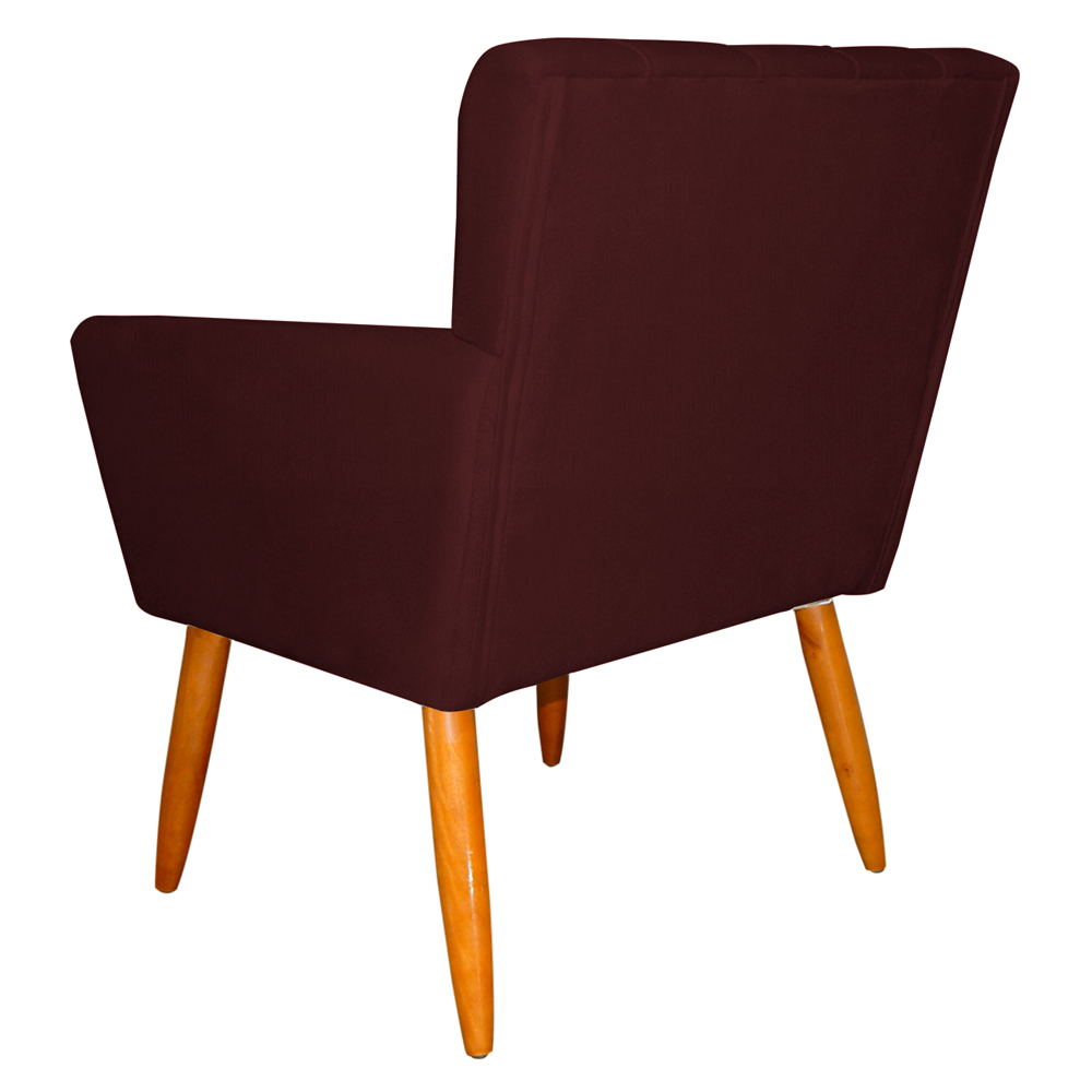 Kit 4 Poltronas Decorativa para Sala de Estar Cecília Suede Bordô - Montanaris Decor