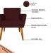 Kit 4 Poltronas Decorativa para Sala de Estar Cecília Suede Bordô - Montanaris Decor