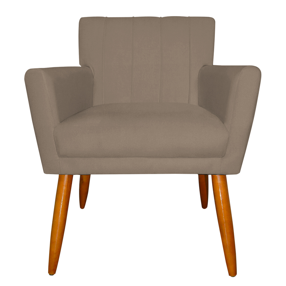 Kit 4 Poltronas Decorativa para Sala de Estar Cecília Suede Cappuccino - Montanaris Decor