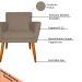 Kit 4 Poltronas Decorativa para Sala de Estar Cecília Suede Cappuccino - Montanaris Decor