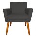 Kit 4 Poltronas Decorativa para Sala de Estar Cecília Suede Cinza - Montanaris Decor