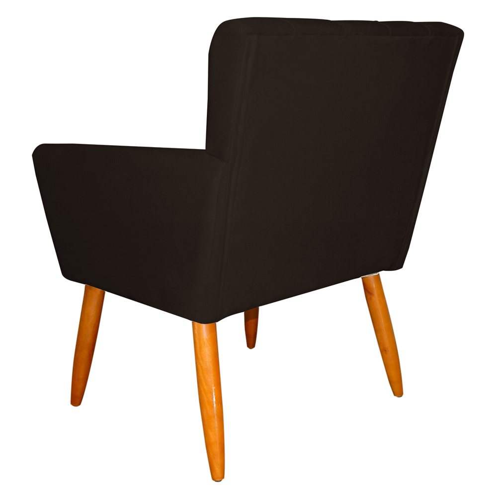 Kit 4 Poltronas Decorativa para Sala de Estar Cecília Suede Marrom - Montanaris Decor