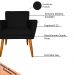 Kit 4 Poltronas Decorativa para Sala de Estar Cecília Suede Preto - Montanaris Decor