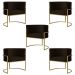 Kit 5 Poltronas Decorativa Sala de Estar Luana Base Gold Suede Marrom - Montanaris Decor