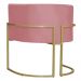 Kit 5 Poltronas Decorativa Sala de Estar Luana Base Gold Suede Rosa - Montanaris Decor
