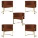 Kit 5 Poltronas Decorativa Sala de Estar Luana Base Gold Suede Terracota - Montanaris Decor