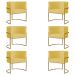 Kit 6 Poltronas Decorativa Sala de Estar Luana Base Gold Suede Amarelo - Montanaris Decor