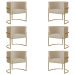 Kit 6 Poltronas Decorativa Sala de Estar Luana Base Gold Suede Bege - Montanaris Decor