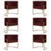 Kit 6 Poltronas Decorativa Sala de Estar Luana Base Gold Suede Bordô - Montanaris Decor