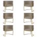 Kit 6 Poltronas Decorativa Sala de Estar Luana Base Gold Suede Cappuccino - Montanaris Decor