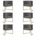 Kit 6 Poltronas Decorativa Sala de Estar Luana Base Gold Suede Cinza - Montanaris Decor