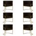 Kit 6 Poltronas Decorativa Sala de Estar Luana Base Gold Suede Marrom - Montanaris Decor