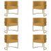 Kit 6 Poltronas Decorativa Sala de Estar Luana Base Gold Suede Mostarda - Montanaris Decor