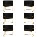 Kit 6 Poltronas Decorativa Sala de Estar Luana Base Gold Suede Preto - Montanaris Decor