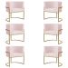 Kit 6 Poltronas Decorativa Sala de Estar Luana Base Gold Suede Rosa Claro - Montanaris Decor