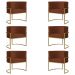 Kit 6 Poltronas Decorativa Sala de Estar Luana Base Gold Suede Terracota - Montanaris Decor