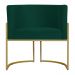Kit 6 Poltronas Decorativa Sala de Estar Luana Base Gold Suede Verde - Montanaris Decor