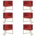 Kit 6 Poltronas Decorativa Sala de Estar Luana Base Gold Suede Vermelho - Montanaris Decor