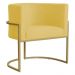 Poltrona Decorativa Sala de Estar Luana Base Gold Suede Amarelo - Montanaris Decor