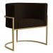 Poltrona Decorativa Sala de Estar Luana Base Gold Suede Marrom - Montanaris Decor