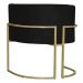 Poltrona Decorativa Sala de Estar Luana Base Gold Suede Preto - Montanaris Decor