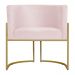 Poltrona Decorativa Sala de Estar Luana Base Gold Suede Rosa Claro - Montanaris Decor
