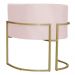 Poltrona Decorativa Sala de Estar Luana Base Gold Suede Rosa Claro - Montanaris Decor