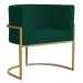 Poltrona Decorativa Sala de Estar Luana Base Gold Suede Verde - Montanaris Decor