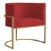 Poltrona Decorativa Sala de Estar Luana Base Gold Suede Vermelho - Montanaris Decor