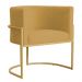 Poltrona Decorativa Sala de Estar Luana Base Gold Veludo Mostarda - Montanaris Decor
