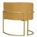 Poltrona Decorativa Sala de Estar Luana Base Gold Veludo Mostarda - Montanaris Decor