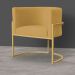 Poltrona Decorativa Sala de Estar Luana Base Gold Veludo Mostarda - Montanaris Decor