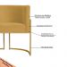 Poltrona Decorativa Sala de Estar Luana Base Gold Veludo Mostarda - Montanaris Decor