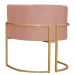 Poltrona Decorativa Sala de Estar Luana Base Gold Veludo Rosa - Montanaris Decor