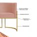 Poltrona Decorativa Sala de Estar Luana Base Gold Veludo Rosa - Montanaris Decor