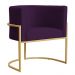 Poltrona Decorativa Sala de Estar Luana Base Gold Veludo Roxo - Montanaris Decor