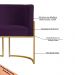 Poltrona Decorativa Sala de Estar Luana Base Gold Veludo Roxo - Montanaris Decor