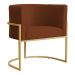 Poltrona Decorativa Sala de Estar Luana Base Gold Veludo Terracota - Montanaris Decor