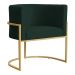 Poltrona Decorativa Sala de Estar Luana Base Gold Veludo Verde - Montanaris Decor