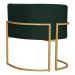 Poltrona Decorativa Sala de Estar Luana Base Gold Veludo Verde - Montanaris Decor