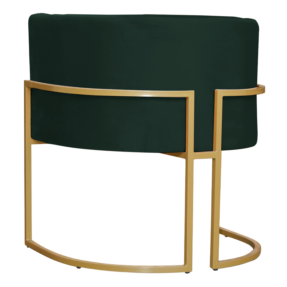 Poltrona Decorativa Sala de Estar Luana Base Gold Veludo Verde - Montanaris Decor