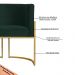 Poltrona Decorativa Sala de Estar Luana Base Gold Veludo Verde - Montanaris Decor