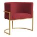 Poltrona Decorativa Sala de Estar Luana Base Gold Veludo Vermelho - Montanaris Decor