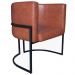Poltrona Decorativa Sala de Estar Luana Base Preta PU Caramelo - Montanaris Decor
