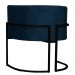 Poltrona Decorativa Sala de Estar Luana Base Preta Veludo Azul Marinho - Montanaris Decor